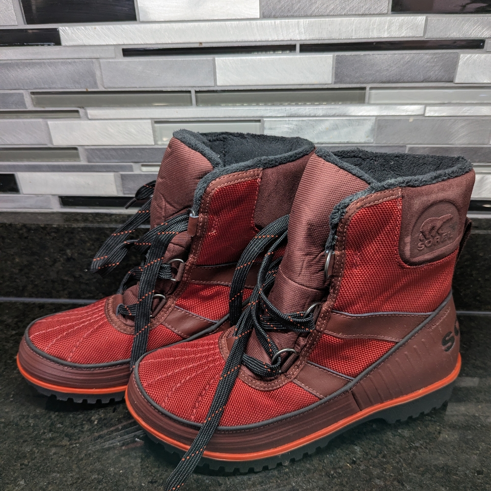 Sorel Red and Black Winter Boots